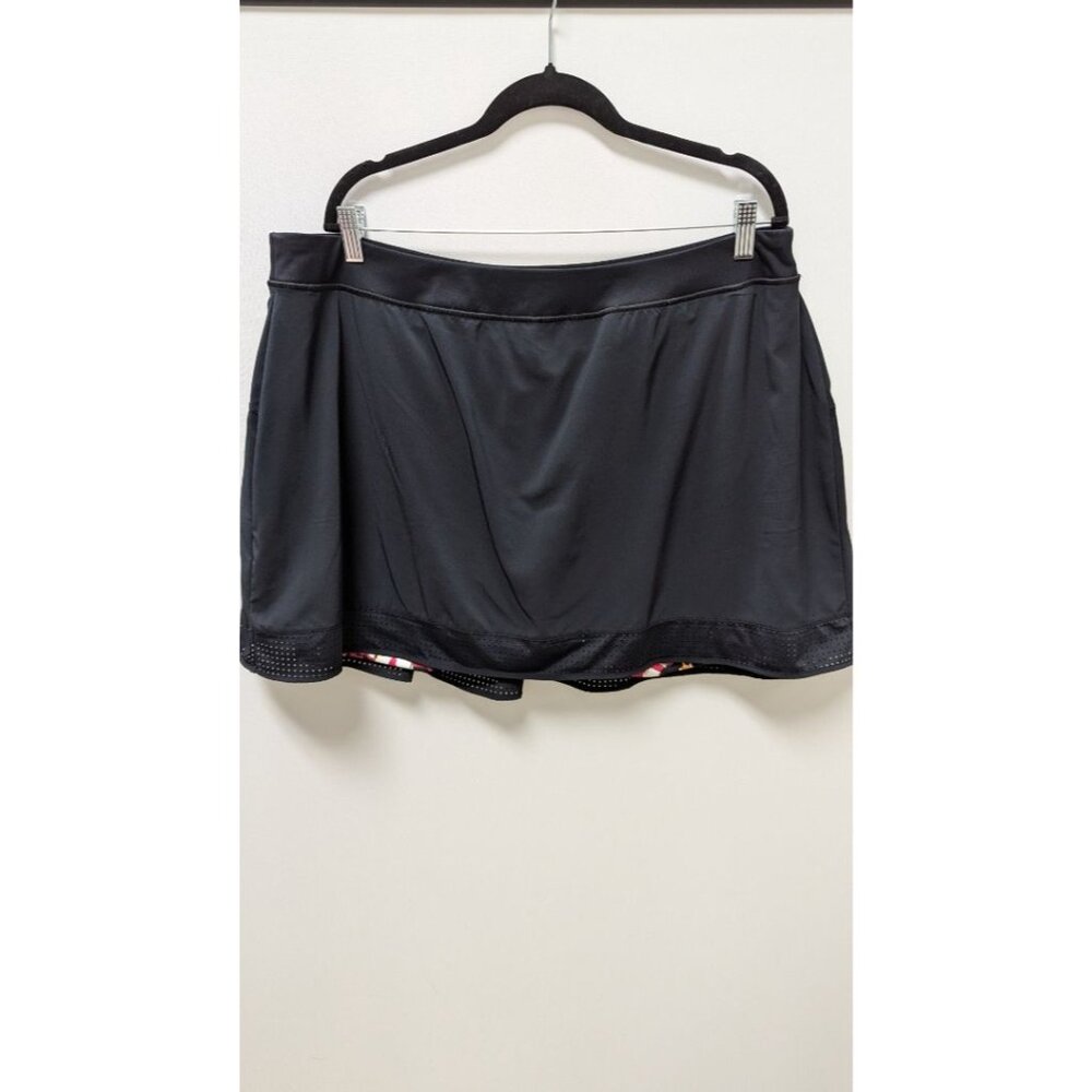 SHAPE Black/Red Floral Shorts-Lined Active Skort